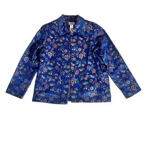 Vintage Y2K Stonebridge Floral Jacquard Blazer Size M